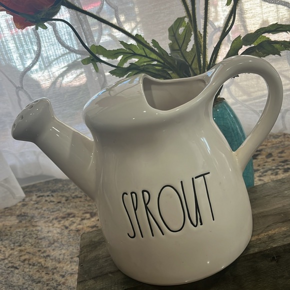Rae Dunn "Sprout" Ceramic Watering Can. - Picture 2 of 5
